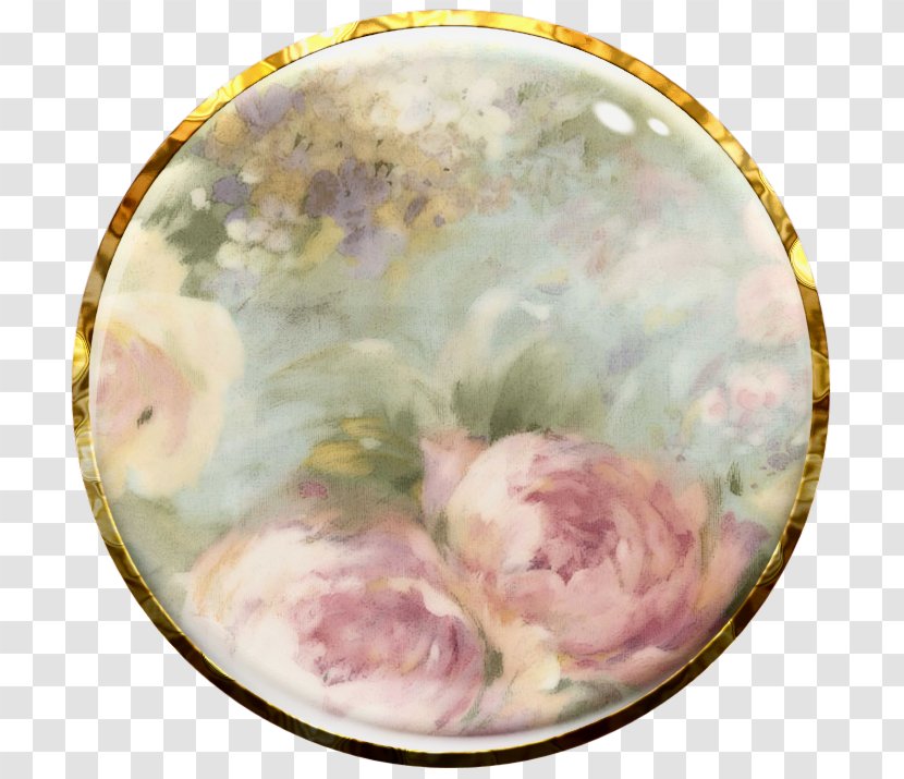 Tableware Plate - Gold Floral Transparent PNG
