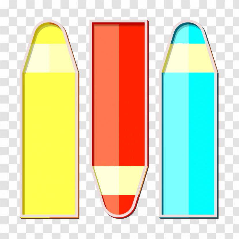 Colored Pencils Icon Kindergarten Icon Draw Icon Transparent PNG
