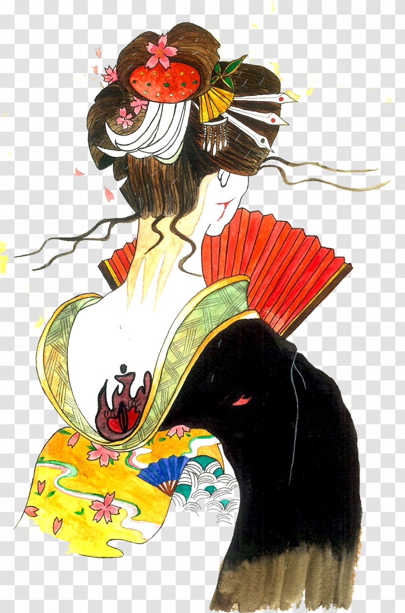 Illustration Dream Girl DG7516 FROM Geisha Beauty To Graphics Costume Fashion - Shimada Transparent PNG