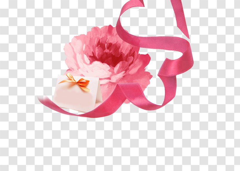 Tmall Flower Advertising - Pink Roses,Ribbon Transparent PNG
