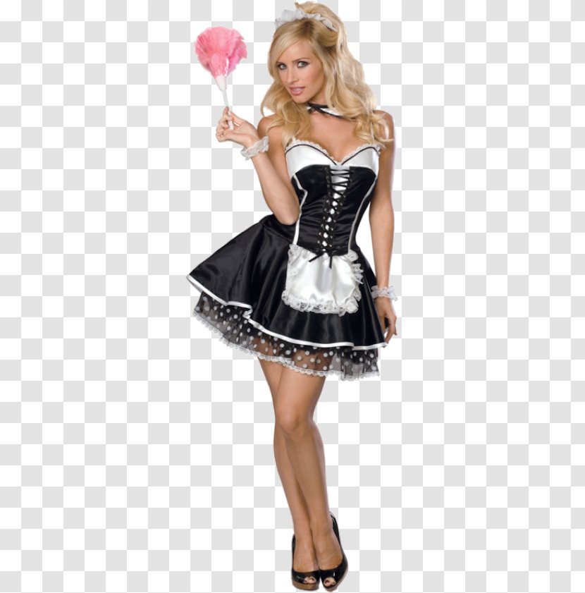 French Maid Costume Clothing Apron - Flower - Uniform Transparent PNG