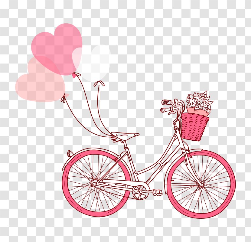 Valentines Day Drawing Illustration - Bicycle Wheel Transparent PNG