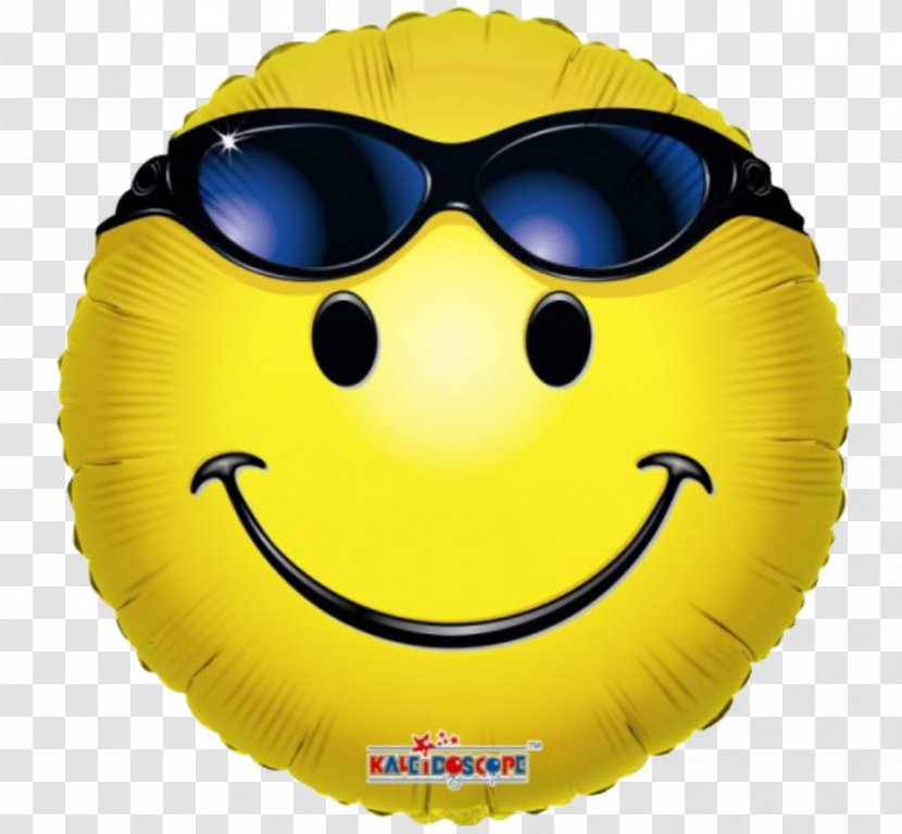 Mylar Balloon Smiley Sunglasses Gas - Yellow - Er Hu Transparent PNG