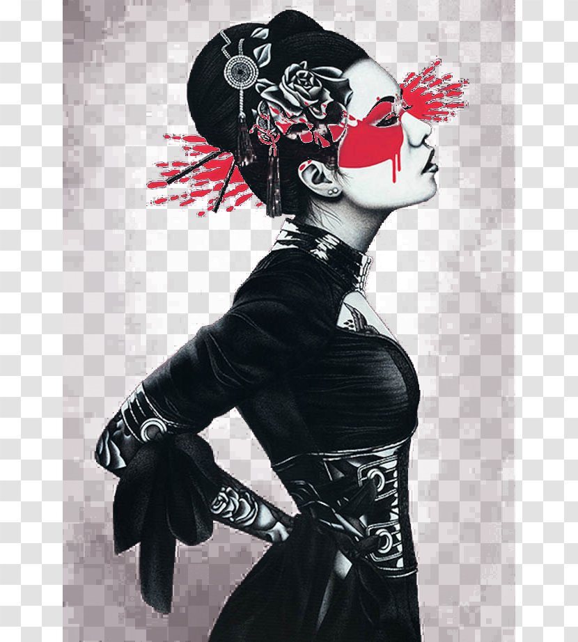Street Art Stroke Fair Illustration - Costume - Japanese Geisha Transparent PNG