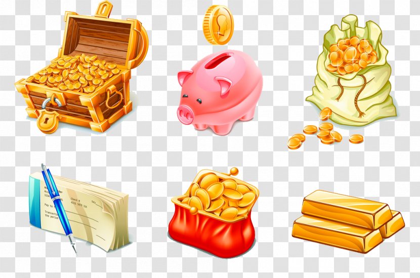 Money Currency Coin Icon - Fast Food - Ingots And Coins Decoration Transparent PNG