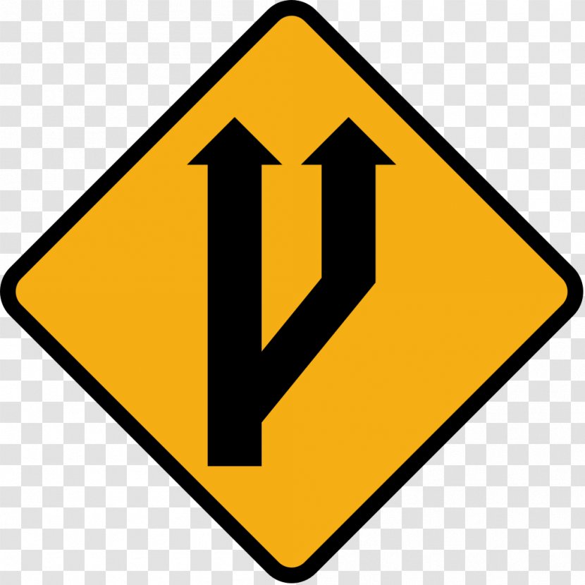 Merge Traffic Sign Road Lane - Manual On Uniform Control Devices - Warning Transparent PNG