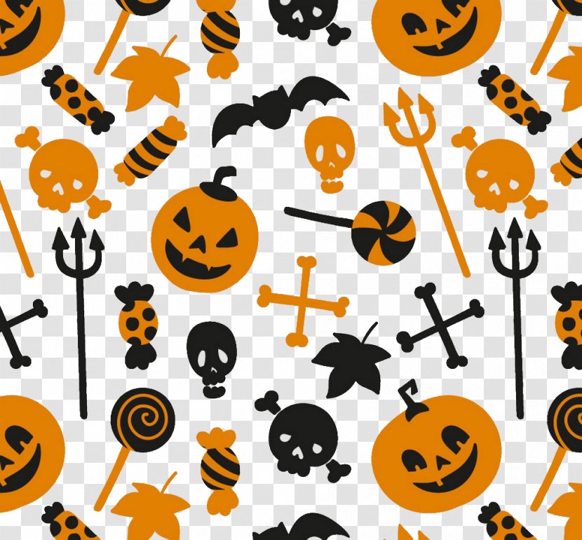 Halloween Orange Color Pattern - Paper Lantern - Pumpkins Background Transparent PNG