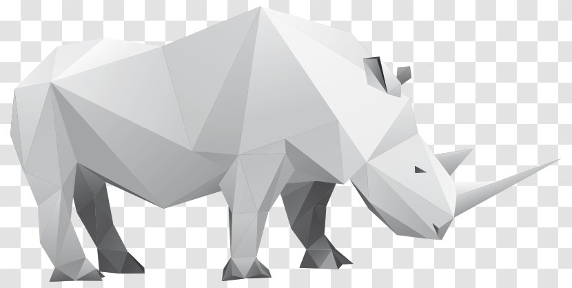 Mammal Paper Art - Rhino Watercolor Transparent PNG