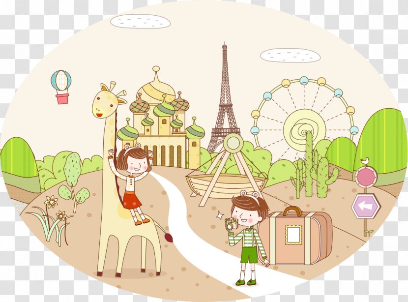 Drawing Travel Painting - Art - Golden Week Transparent PNG