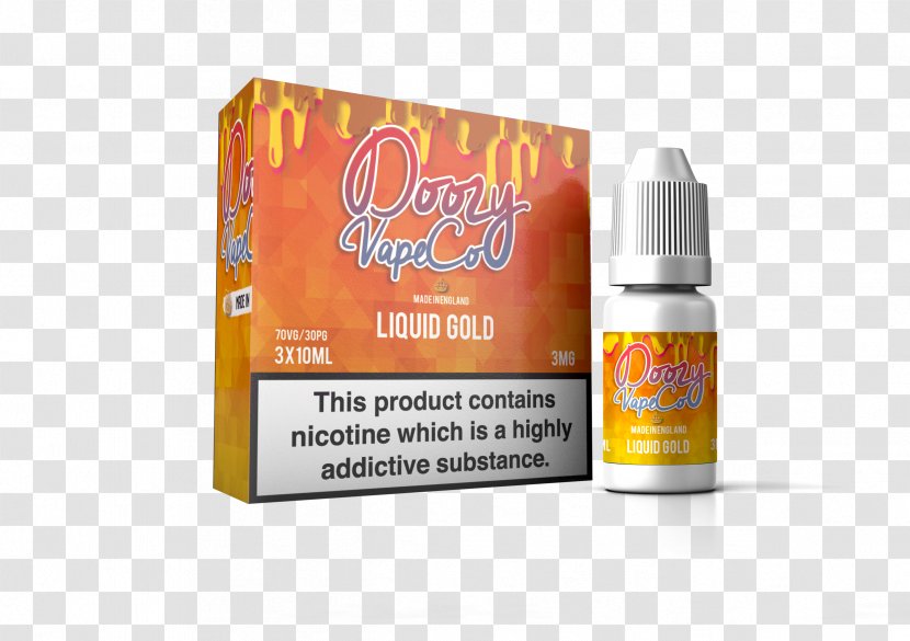 Juice Electronic Cigarette Aerosol And Liquid Custard - Nicotine - Golden Transparent PNG