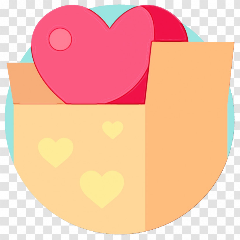 Heart Pink Yellow Love Heart Transparent PNG