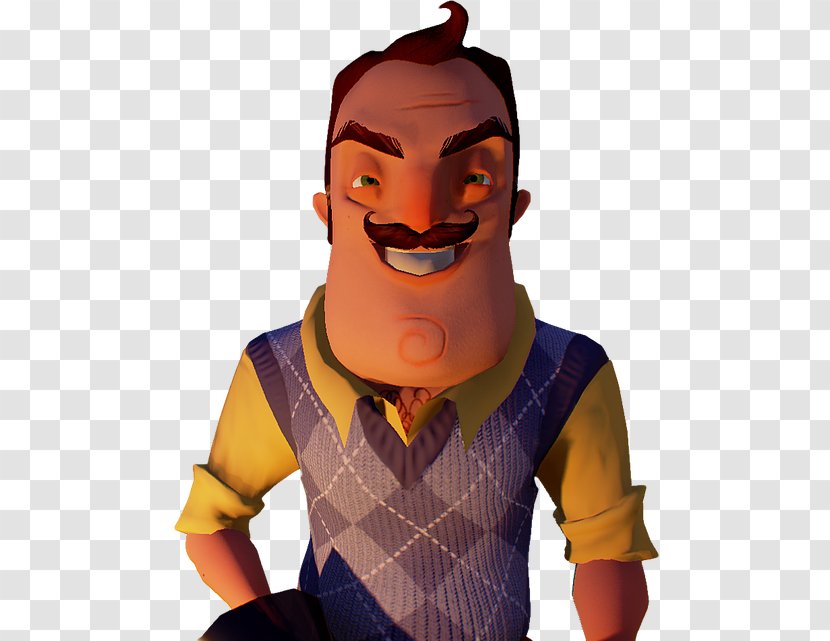 Hello Neighbor Minecraft Roblox Video Game Facial Hair Transparent Png - roblox brown mustache