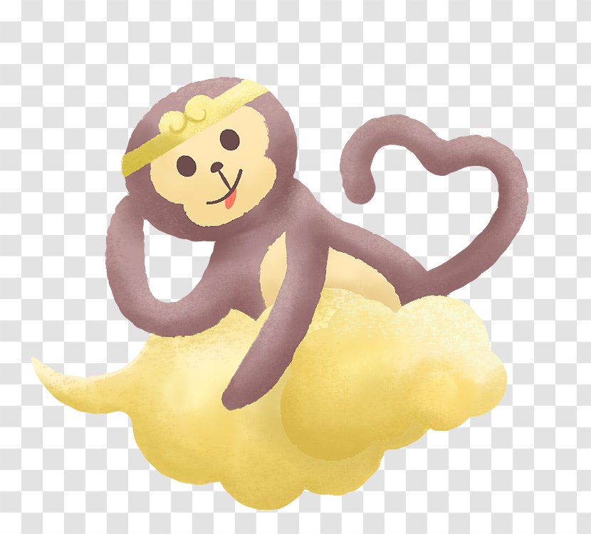 Stuffed Animals & Cuddly Toys Cartoon Character Monkey Fiction - Yellow - Tumbling Transparent PNG