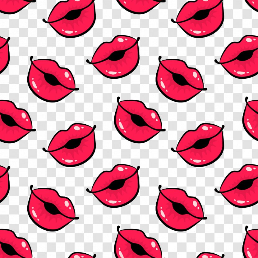 Red Lip - White - Vector Background Lips Transparent PNG