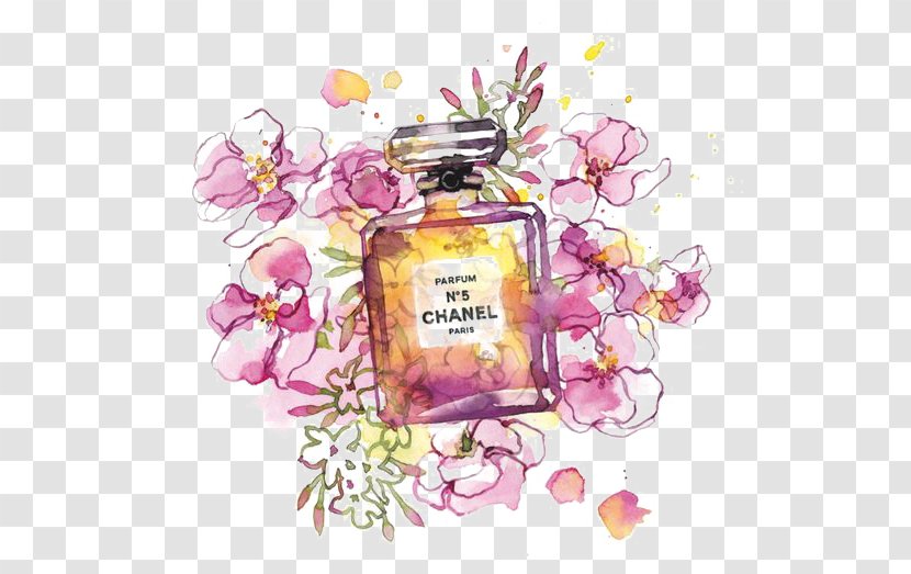 Chanel No. 5 Perfume Fashion Illustration - Floristry - Drawing Transparent PNG