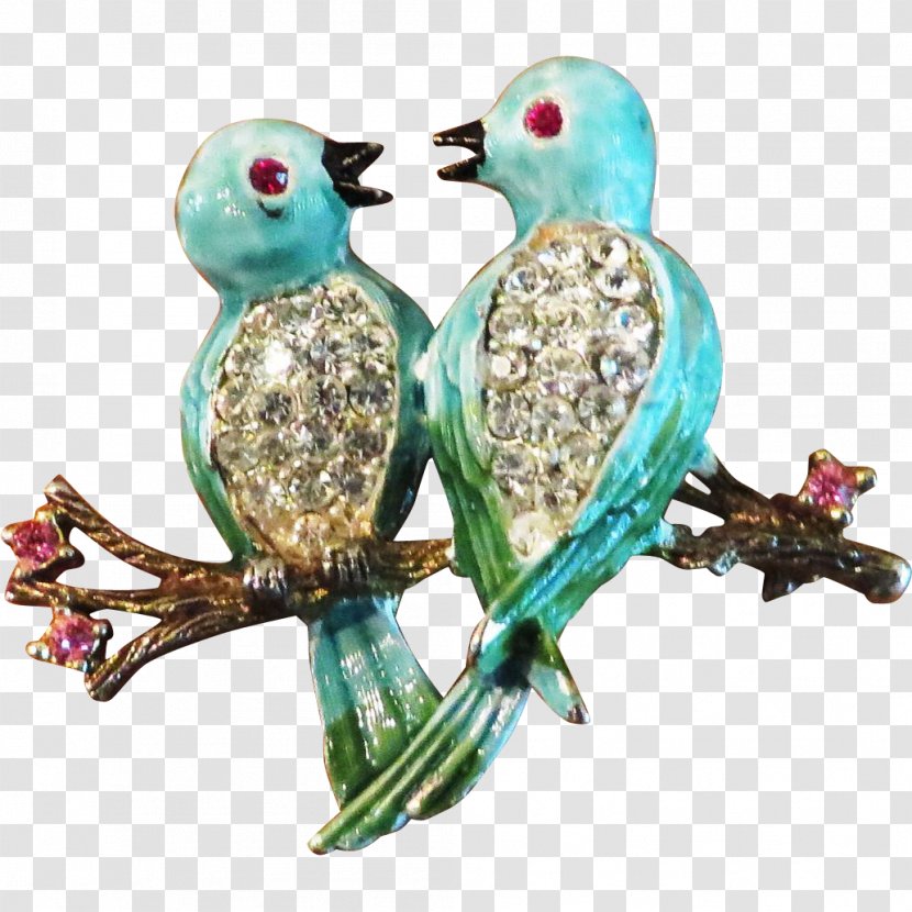 Turquoise Jewellery Gemstone Brooch - Love Bird Transparent PNG