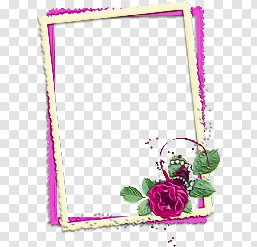 Background Pink Frame - Floral Design - Picture Transparent PNG