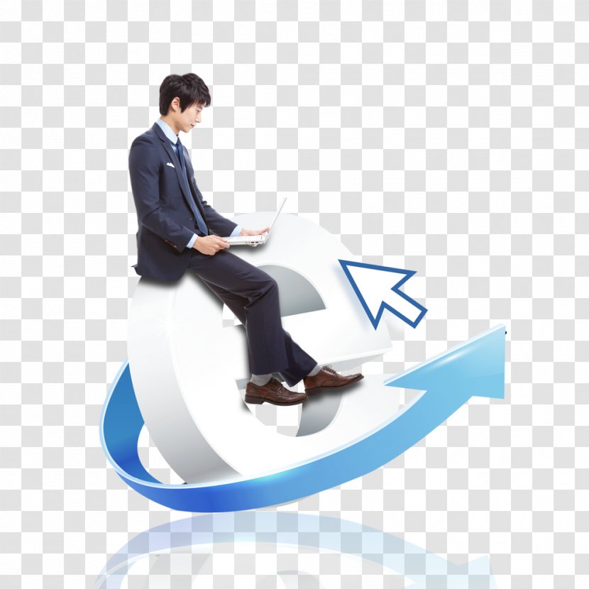 Download Commerce - Businessperson - Man Sitting On The Letter Transparent PNG
