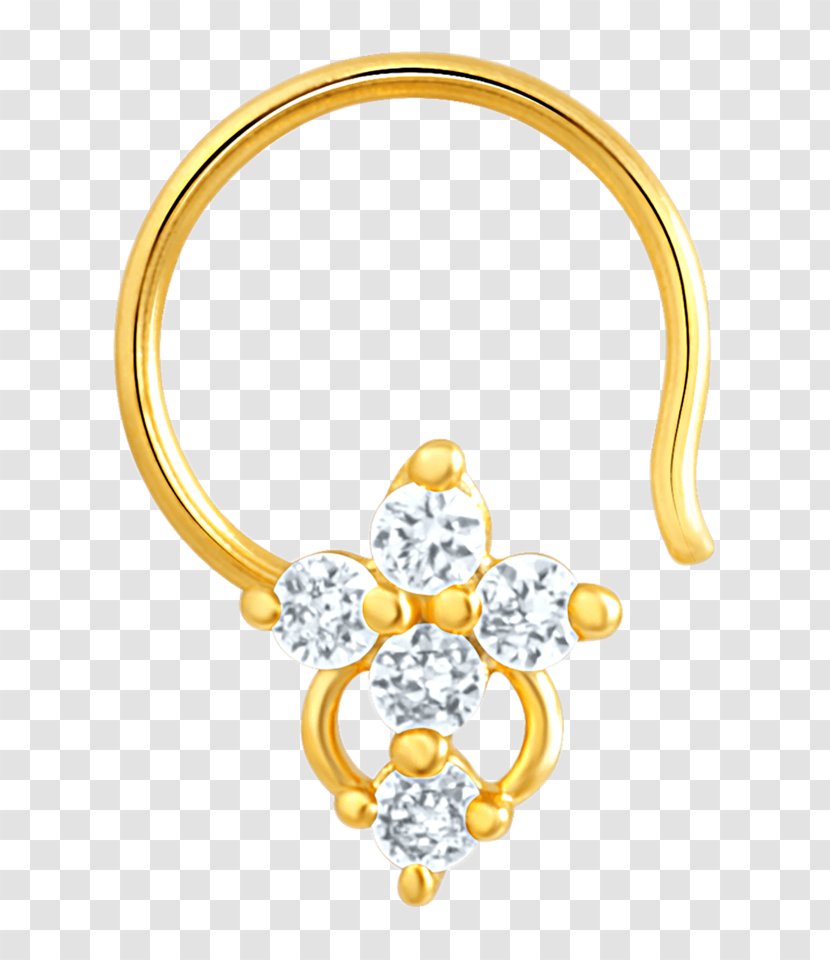 Body Jewellery Costume Jewelry Nose Piercing Cubic Zirconia - Colored Gold Transparent PNG