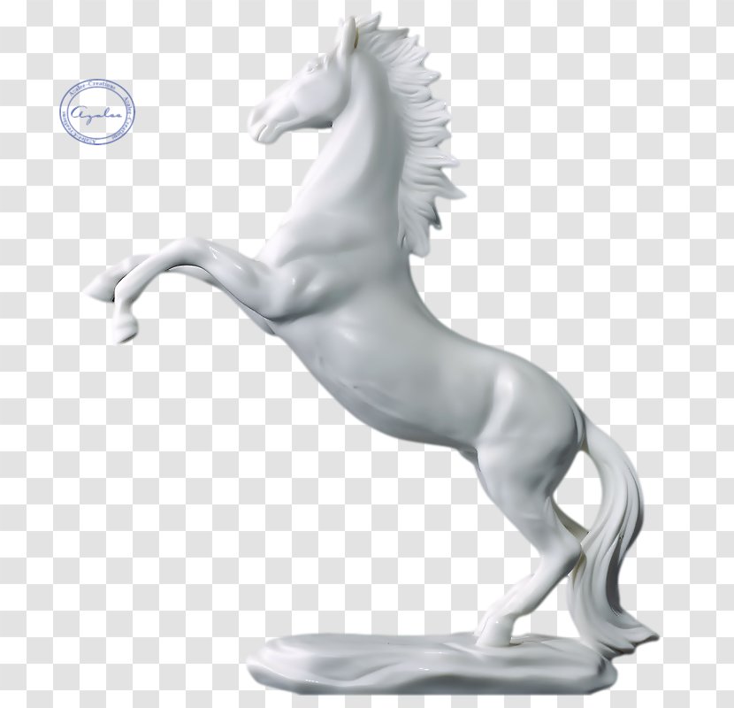 Mustang White Ceramic Clip Art - Statue Transparent PNG