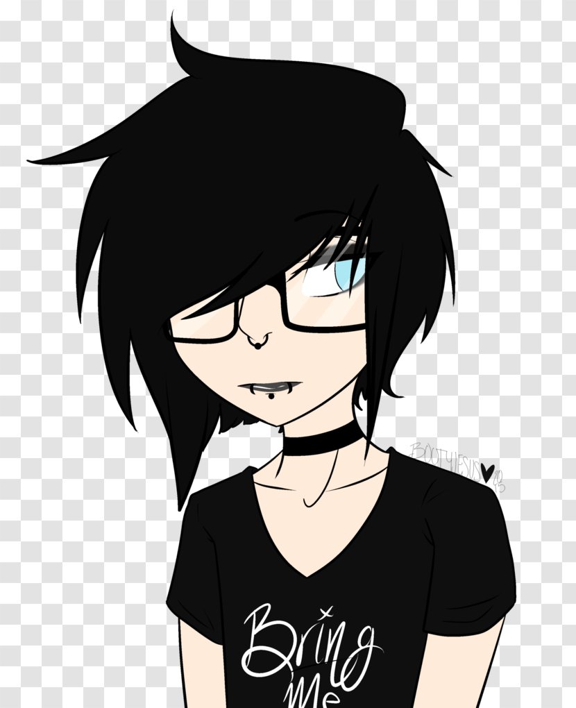 Goth Subculture Boy Art Image Black Hair - Tree Transparent PNG