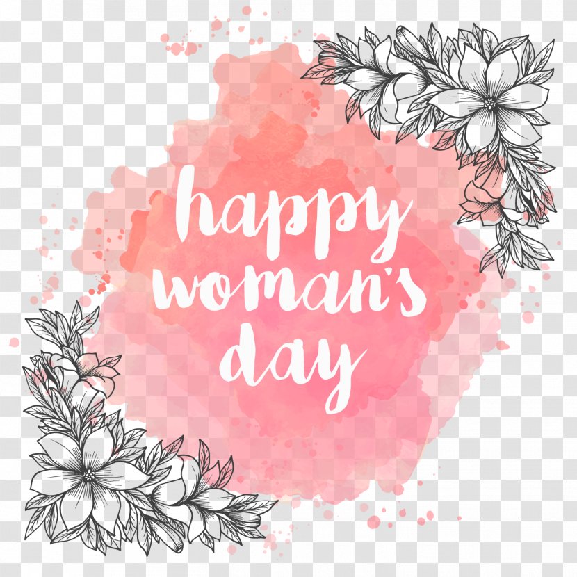 Paper International Women's Day Mother's - Drawing - Watercolor Background With -painted Transparent PNG