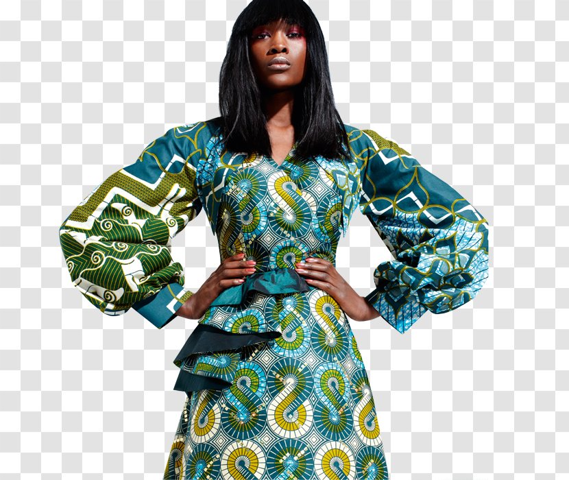 West Africa African Wax Prints Textile Vlisco Pattern - Fashion Model - Traditional Dress Transparent PNG