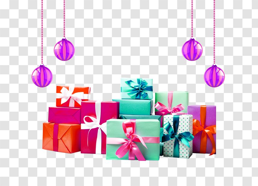 Christmas Ornament Gift - Hanging Ball And Boxes Transparent PNG