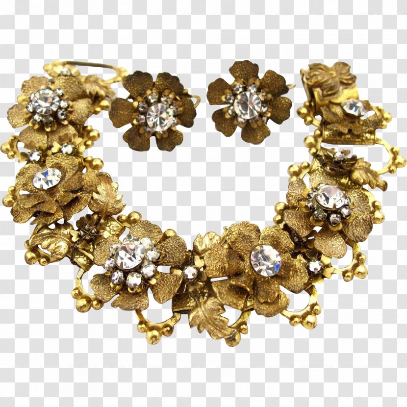 Bracelet Earring Jewellery Necklace Gold - Imitation Gemstones Rhinestones Transparent PNG