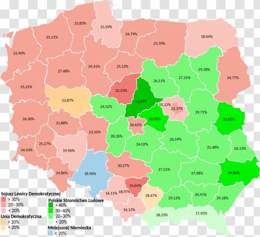 Polish Parliamentary Election, 1993 Poland 2015 Szczecin Voivodeship 1997 - Electoral District Transparent PNG