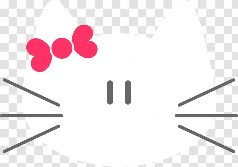 Cat Black And White - Diagram - Hand Painted Bow Transparent PNG