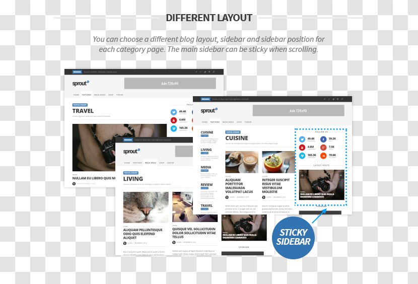 Web Page Layout Responsive Design Magazine WordPress Transparent PNG