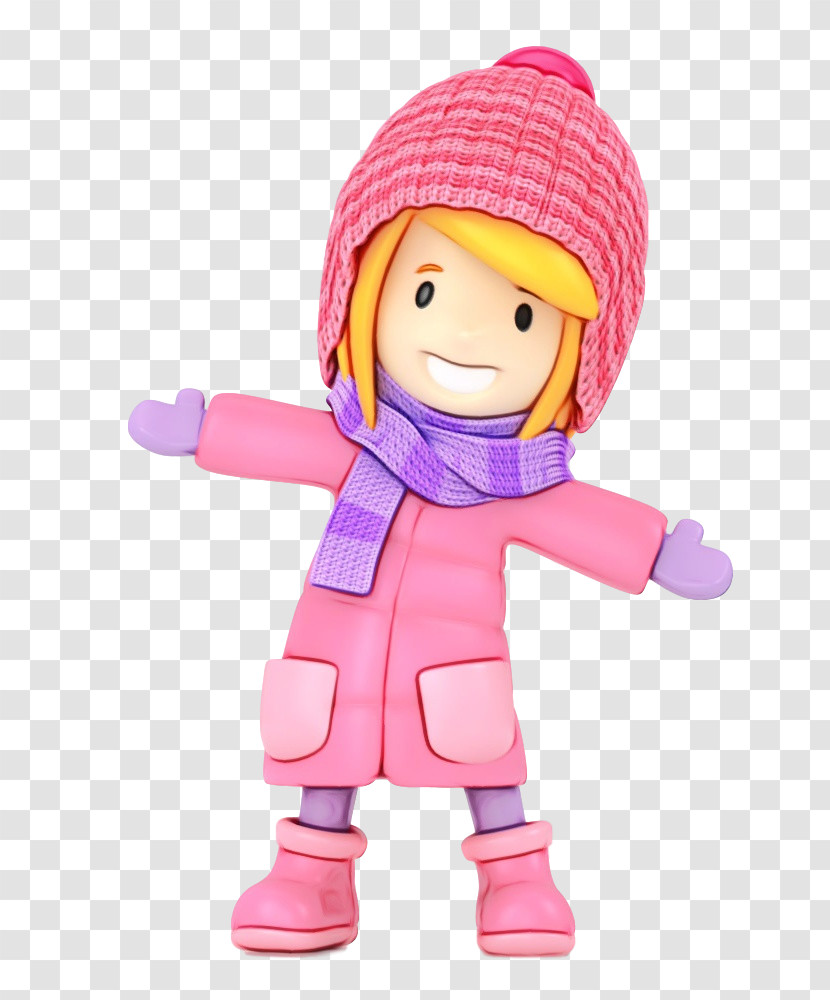 Toy Doll Cartoon Pink Action Figure Transparent PNG