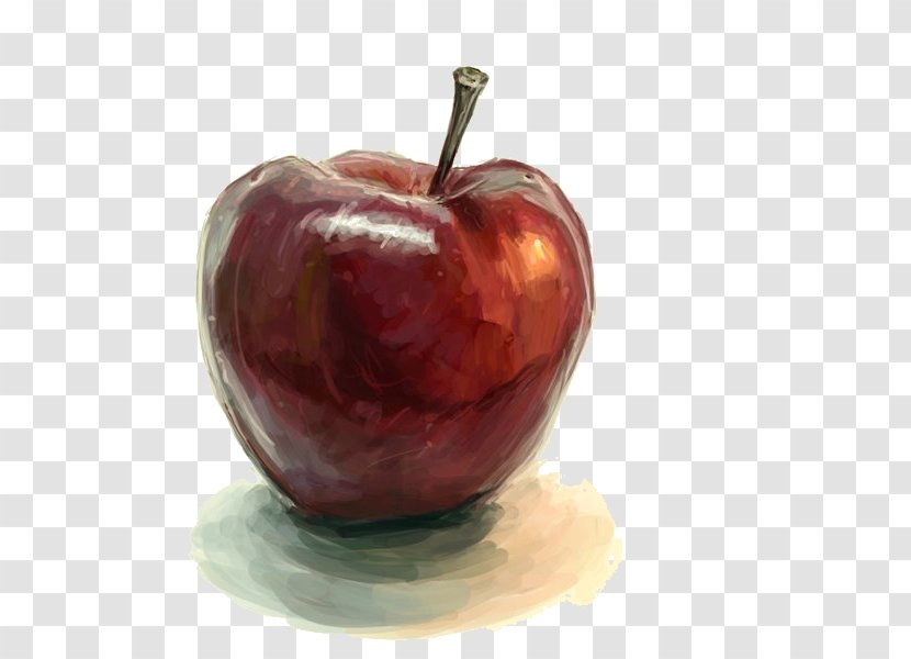 Apple Auglis Fruit - Hand-painted Red Transparent PNG