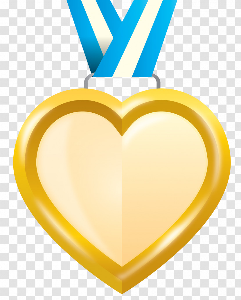 Heart Gold Medal Badge Transparent PNG
