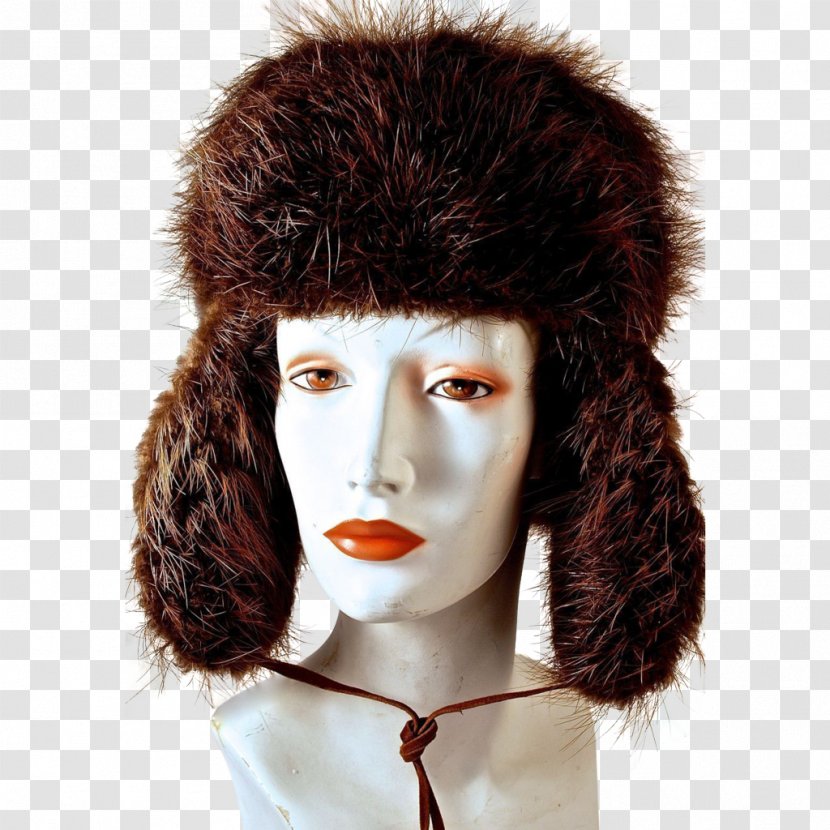 Fur Brown Hair Hat - Wig Transparent PNG