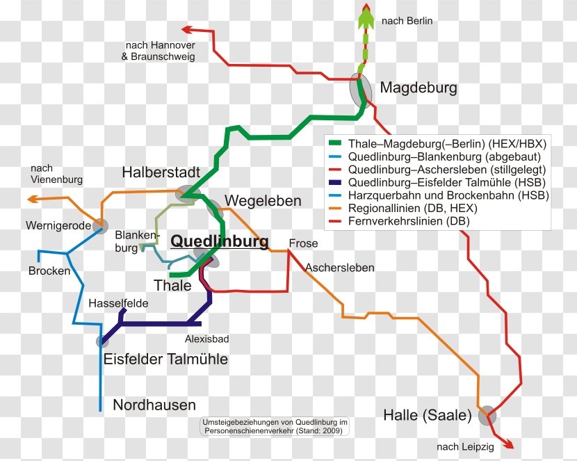 Quedlinburg Station Berlin Halberstadt Map Train Transparent PNG