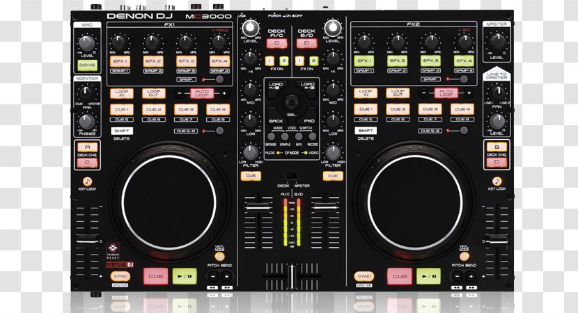 DJ Controller Denon MIDI Controllers VirtualDJ - Frame - Vestax Transparent PNG