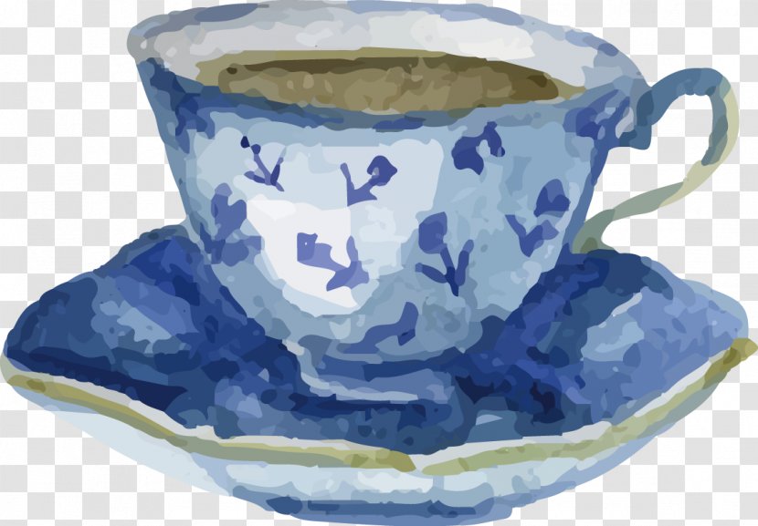 Watercolor Painting Drawing - Porcelain - Coffee Vector Transparent PNG