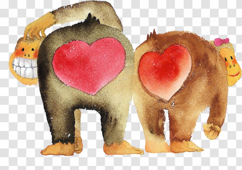 T-shirt Valentines Day Heart Gift Clip Art - Tree - Cute Orangutan Transparent PNG