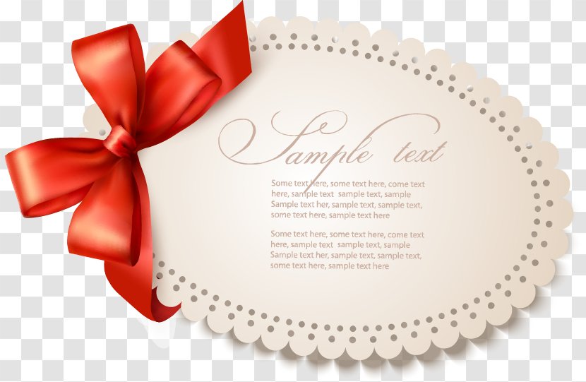 Euclidean Vector - Text - Red Bow Letter Card Transparent PNG
