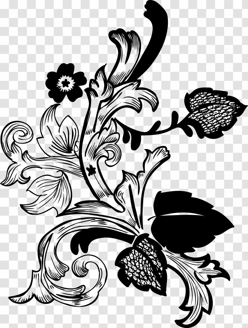 Drawing Floral Design Flower - Monochrome - Deco Transparent PNG