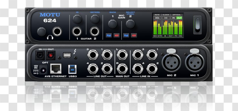MOTU 624 Mark Of The Unicorn Audio Thunderbolt Interface - Hardware - Motu Transparent PNG
