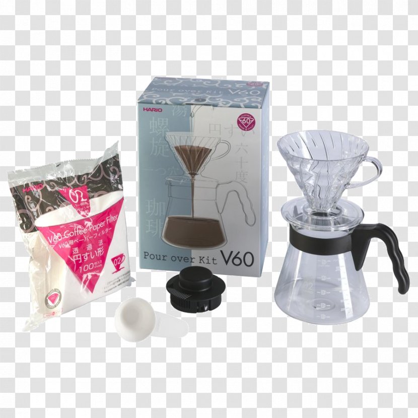 Brewed Coffee Espresso Hario V60 Ceramic Dripper 01 VCSD-02-EX - Small Appliance Transparent PNG