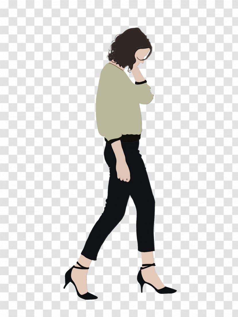 Watercolor Drawing - Standing - Style Waist Transparent PNG