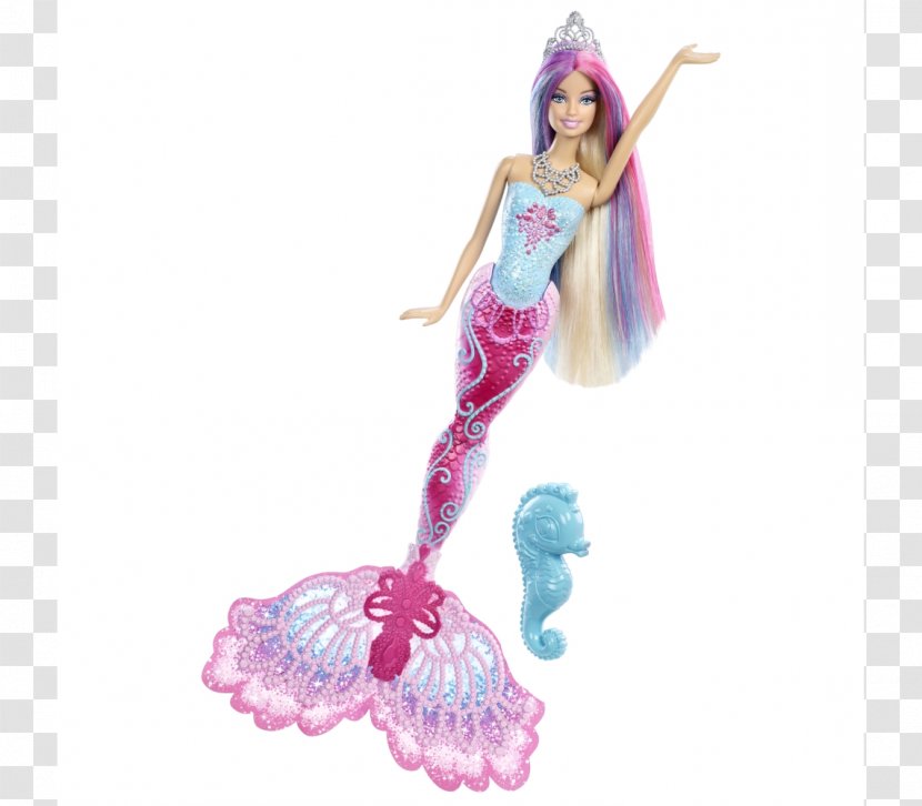 Barbie Rainbow Lights Mermaid Doll Toy Crimp & Color Styling Head - Dollhouse Transparent PNG