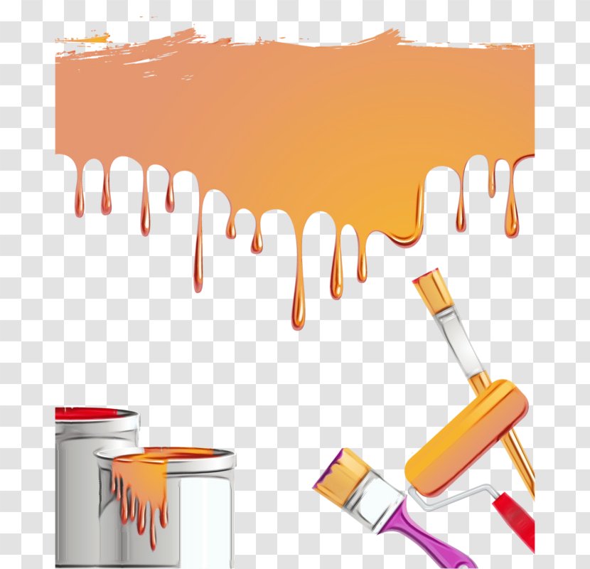 Orange - Paint Roller - Toothbrush Transparent PNG