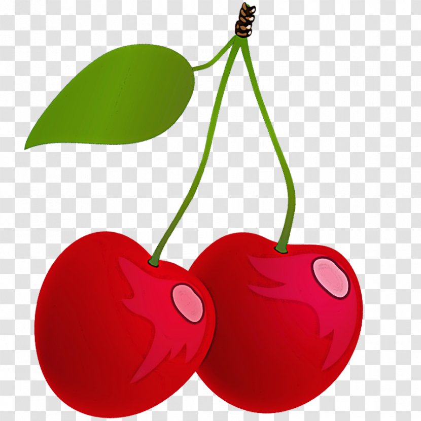 Cherry Red Fruit Plant Leaf - Drupe - Heart Food Transparent PNG