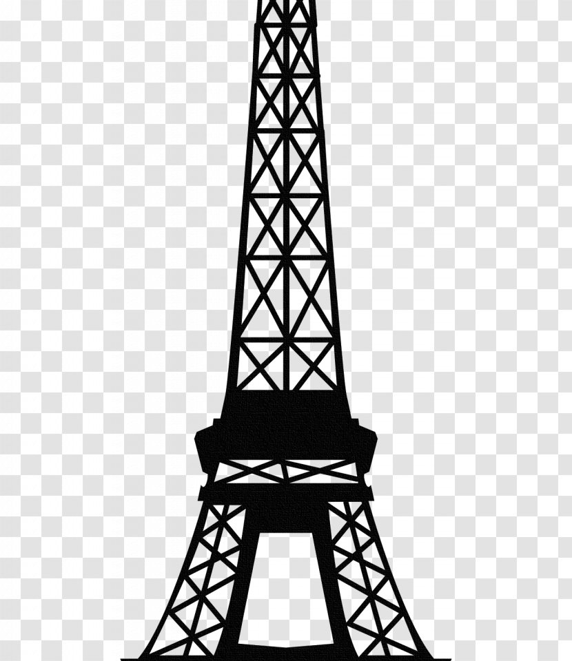 Eiffel Tower Silhouette Clip Art - Black And White Transparent PNG