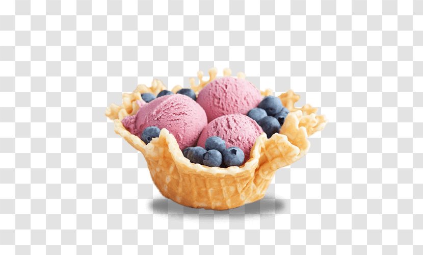Strawberry Ice Cream Cheesecake Cones - Cone - Blueberries Transparent PNG